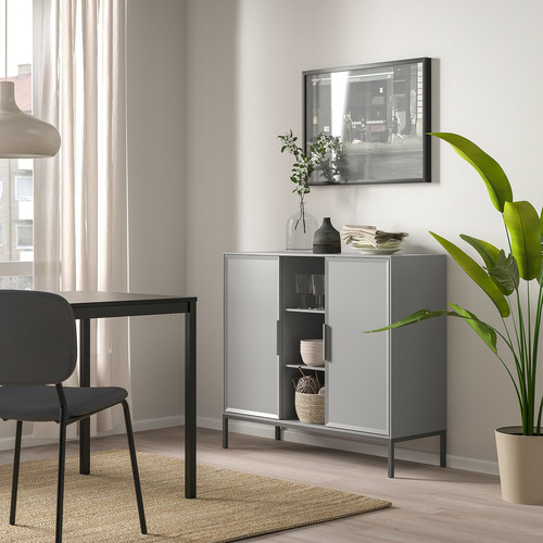 TULLSTORP Cabinet, grey, 99x35x89 cm