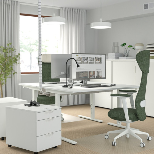 MITTZON Desk, white, 140x80 cm