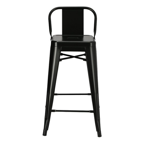 Bar Stool Paris Back Short 66cm, black