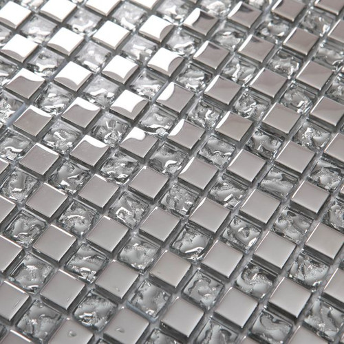Mosaic Glass Tile Alique GoodHome 30 x 30 cm, silver, 1pc