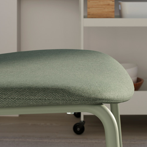 VIHALS / VIHALS Table and 2 chairs, white white/green Tibbleby grey-green, 74x74 cm