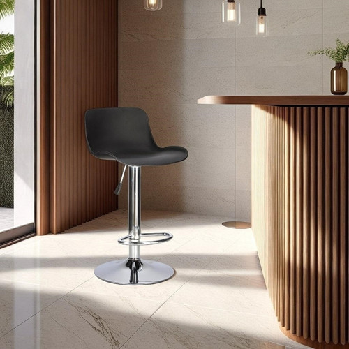 Bar Stool Inge, grey/chrome