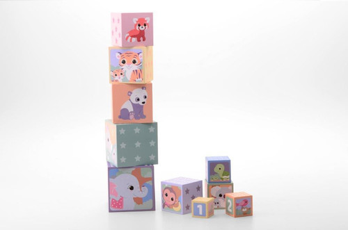 Joueco Wooden Stacking Blocks The Wildies Family 18m+
