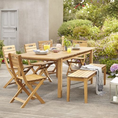 Garden Bench Denia 160x35.5x45cm, acacia
