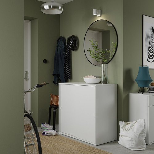 VIHALS Cabinet with sliding doors, white 95x47x90 cm