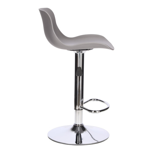 Bar Stool Inge, grey/chrome