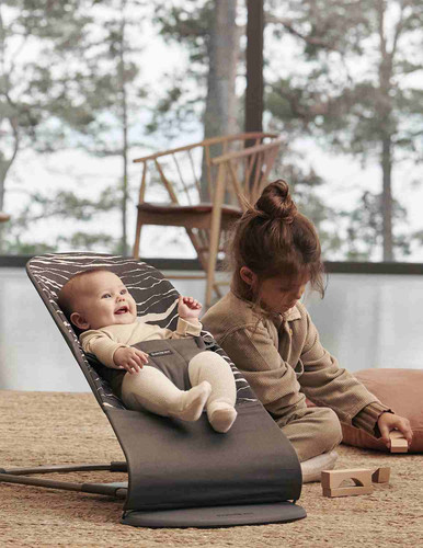 BABYBJÖRN Bouncer Bliss, Anthracite/Landscape Print, Cotton 0+