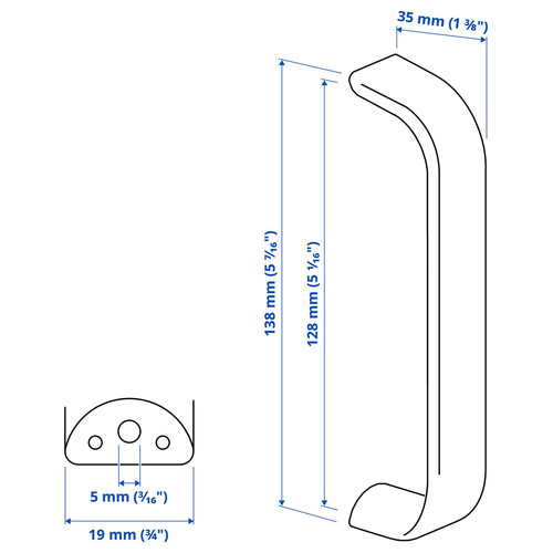 KALERUM Handle, brass-colour, 138 mm