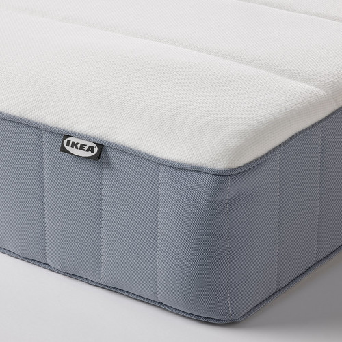 LYNGÖR Divan bed, Vesteröy firm/light blue white, Standard King