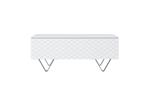Coffee Table with Storage Scalia 120, matt white/black legs