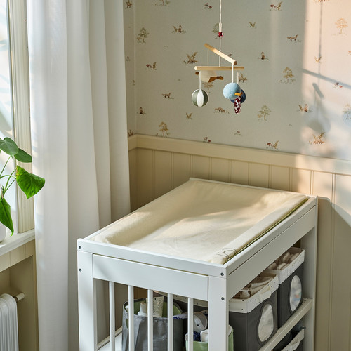SKÖTSAM Cover for babycare mat, beige, 53x83 cm