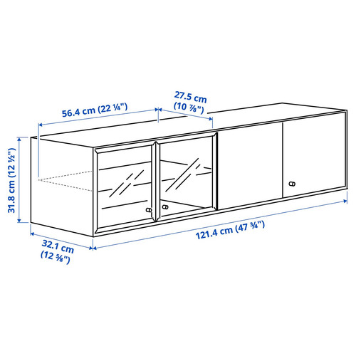 BOASTAD TV storage combination, black/oak veneer, 163x42x185 cm