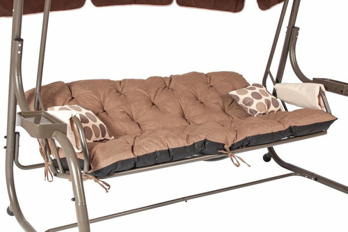 Large Garden Swing with Cushions, cappuccino