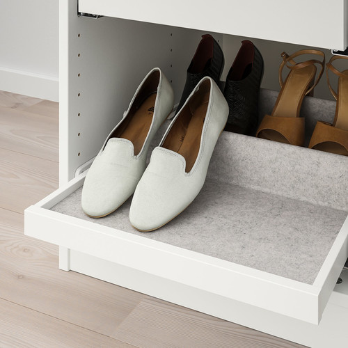 KOMPLEMENT Pull-out tray with shoe insert, white/light grey, 50x58 cm