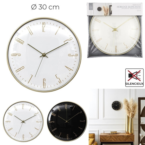 Wall Clock Luce, white/gold