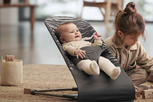 BABYBJÖRN Bouncer Bliss, Anthracite/Landscape Print, Cotton 0+