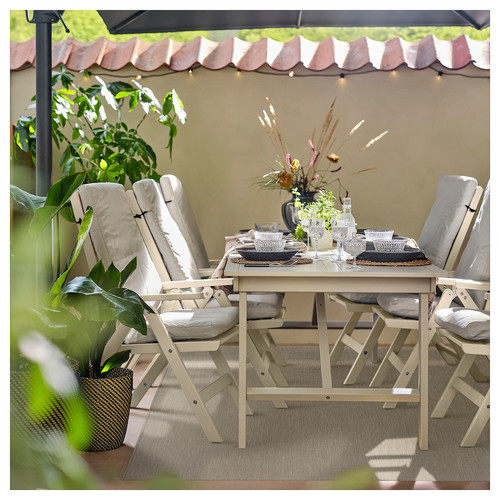 LUFTFARTYG Rug flatwoven, in/outdoor, beige/stripe, 160x230 cm