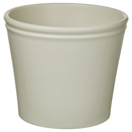 KÖRSBÄRSBJÖRK Plant pot, light grey/beige, 24 cm