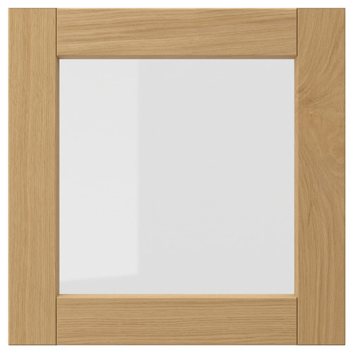 FORSBACKA Glass door, oak, 40x40 cm