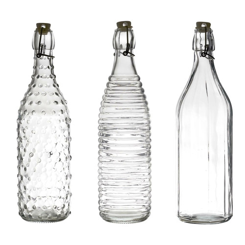 Glass Bottle 1L, dots