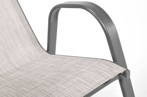 Elegant Outdoor Table with 2 Chairs, Duo 60 cm, grey