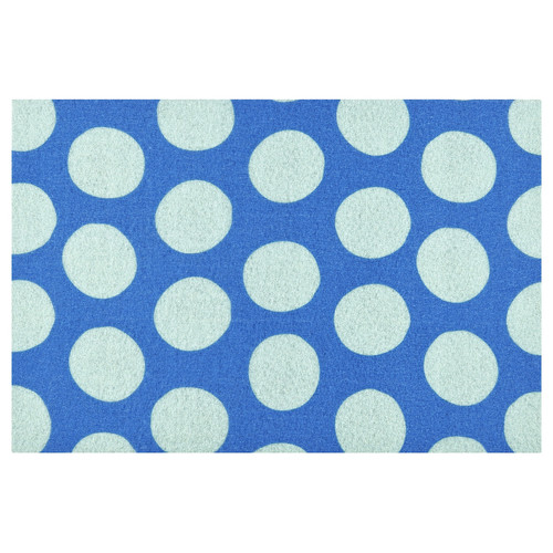 KÖRFÄLTSPIL Door mat, blue green/circle pattern, 40x60 cm