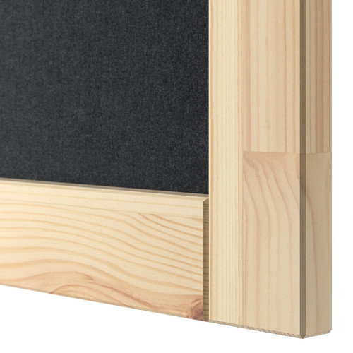 IVAR Shelving unit, with 2 doors pine/felt, 89x30x179 cm